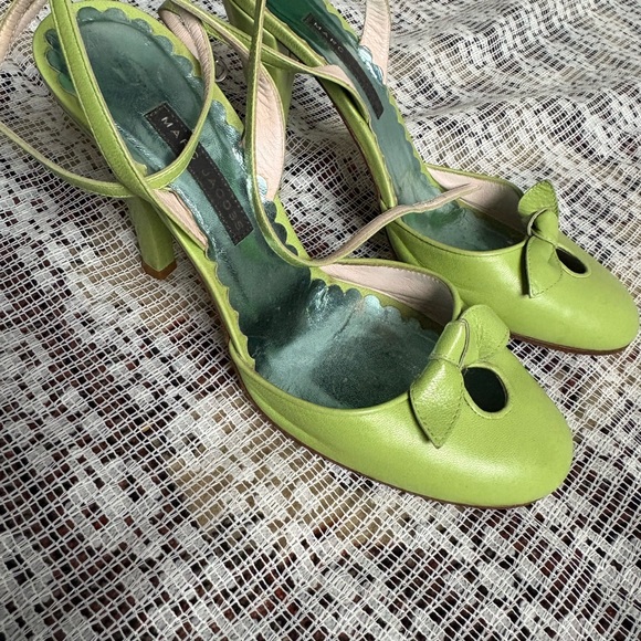 Marc Jacobs Y2K Lime Green Bow Accent Heels, Size 7.5 - Picture 15 of 15